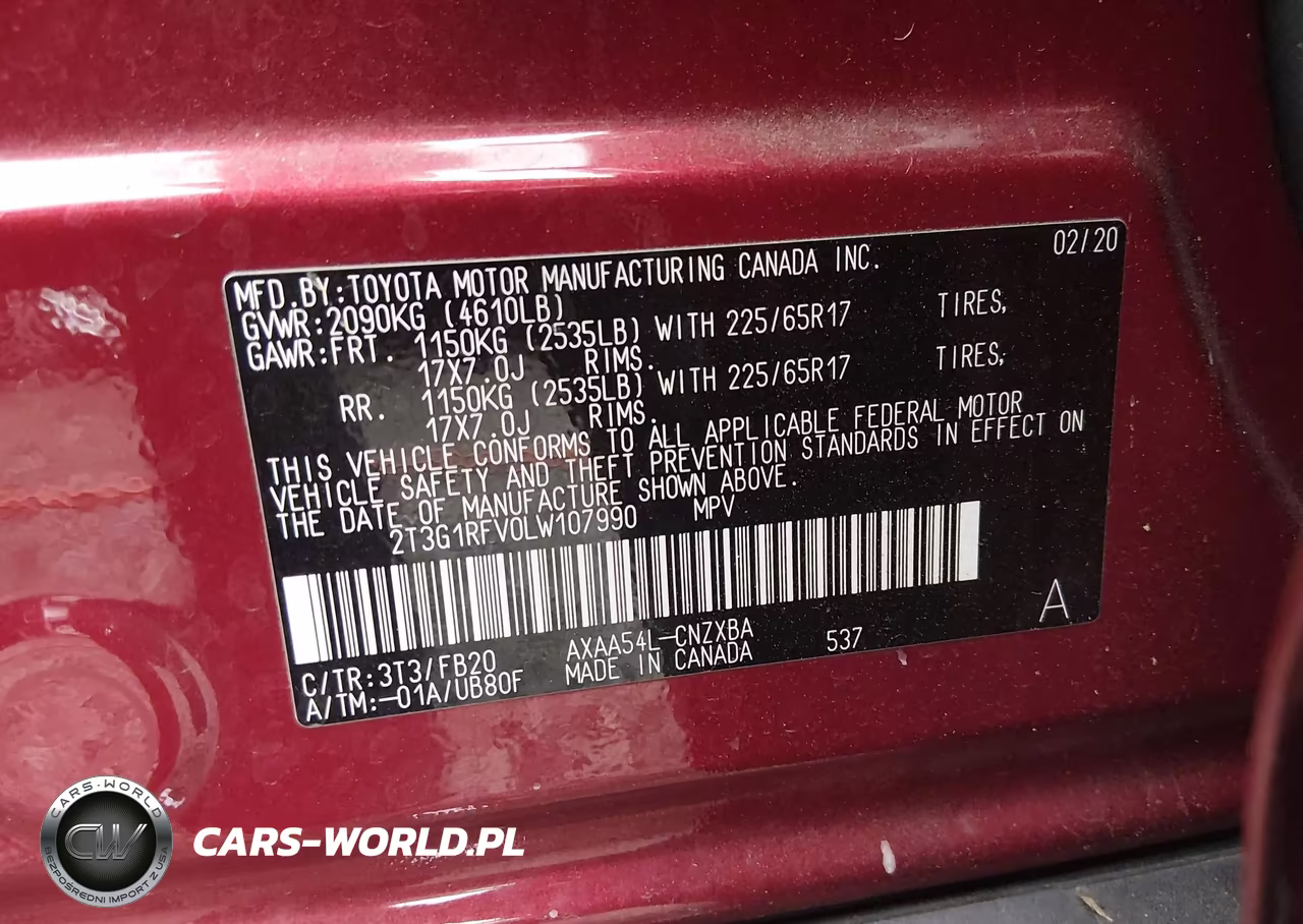 2020 Toyota Rav4 Le VIN:2T3G1RFV0LW107990 - 9