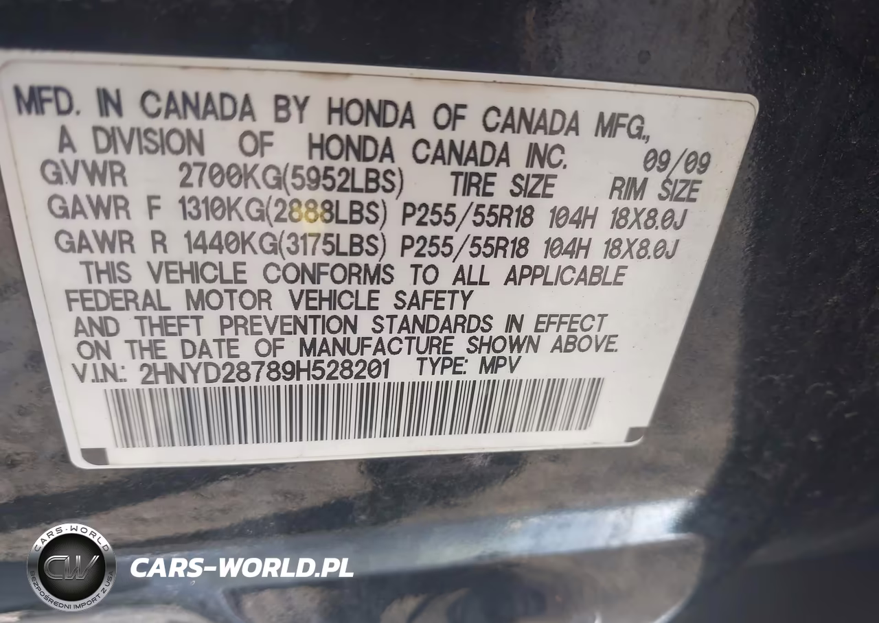 2009 Acura Mdx Sport Package VIN:2HNYD28789H528201 - 9