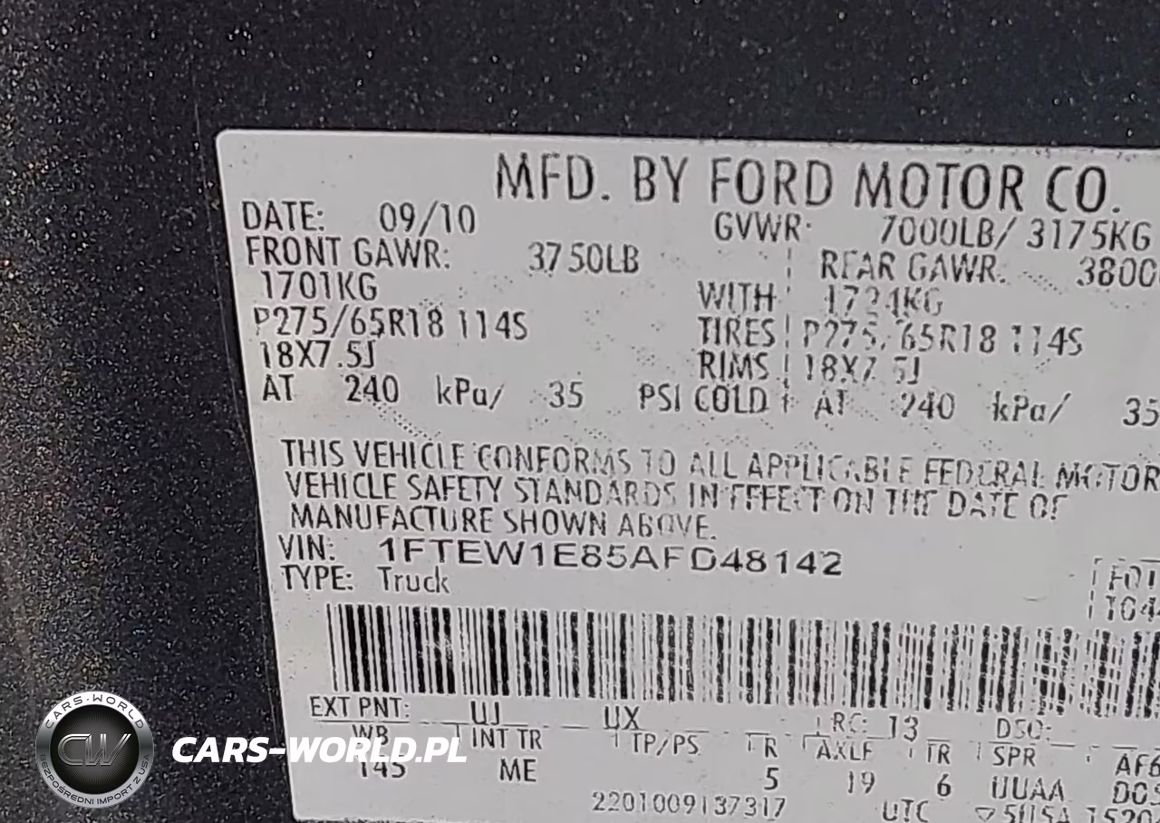 2010 Ford F-150 Xl-Xlt VIN:1FTEW1E85AFD48142 - 9