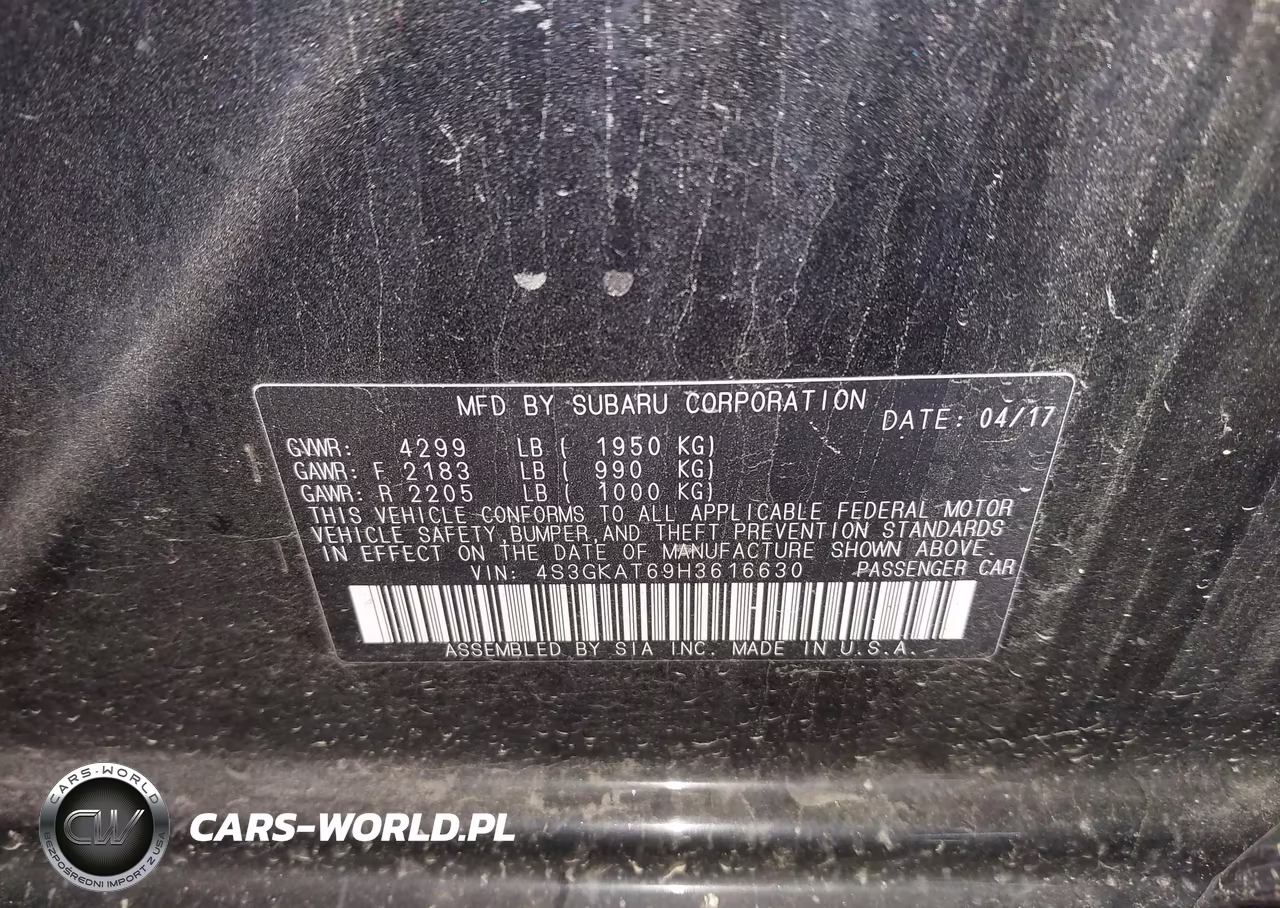 2017 Subaru Impreza 2.0I Limited VIN:4S3GKAT69H3616630 - 9