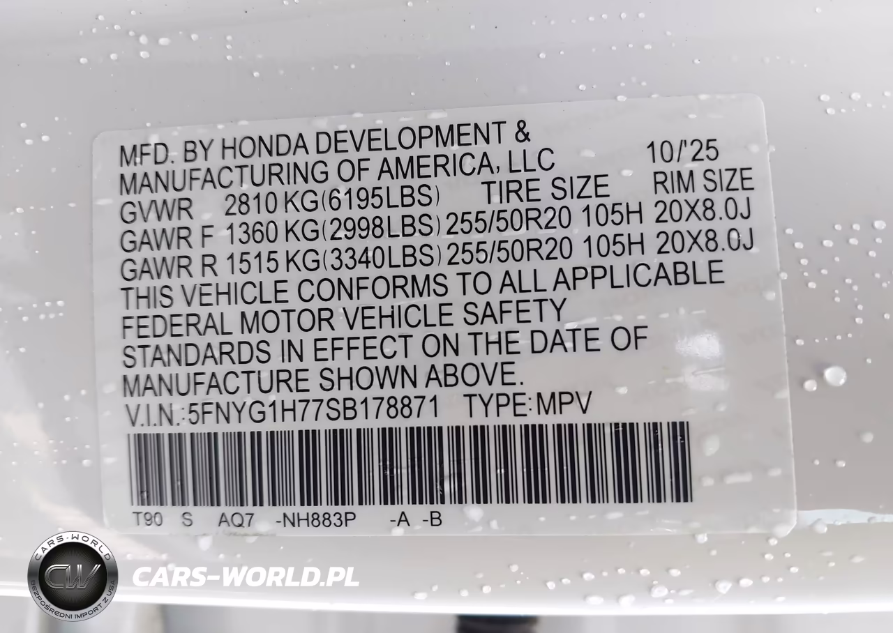 2025 Honda Pilot Touring VIN:5FNYG1H77SB178871 - 9