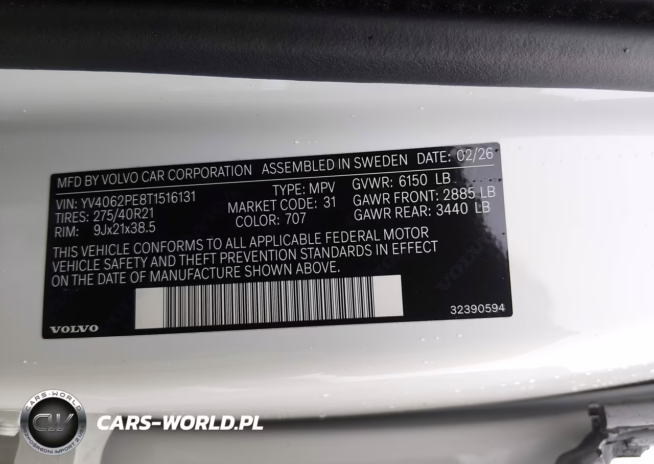 2026 Volvo Xc90 Plus, B6 Awd Gas (Mild Hybrid), Gasoline, Bright, 7 Seats VIN:YV4062PE8T1516131 - 9
