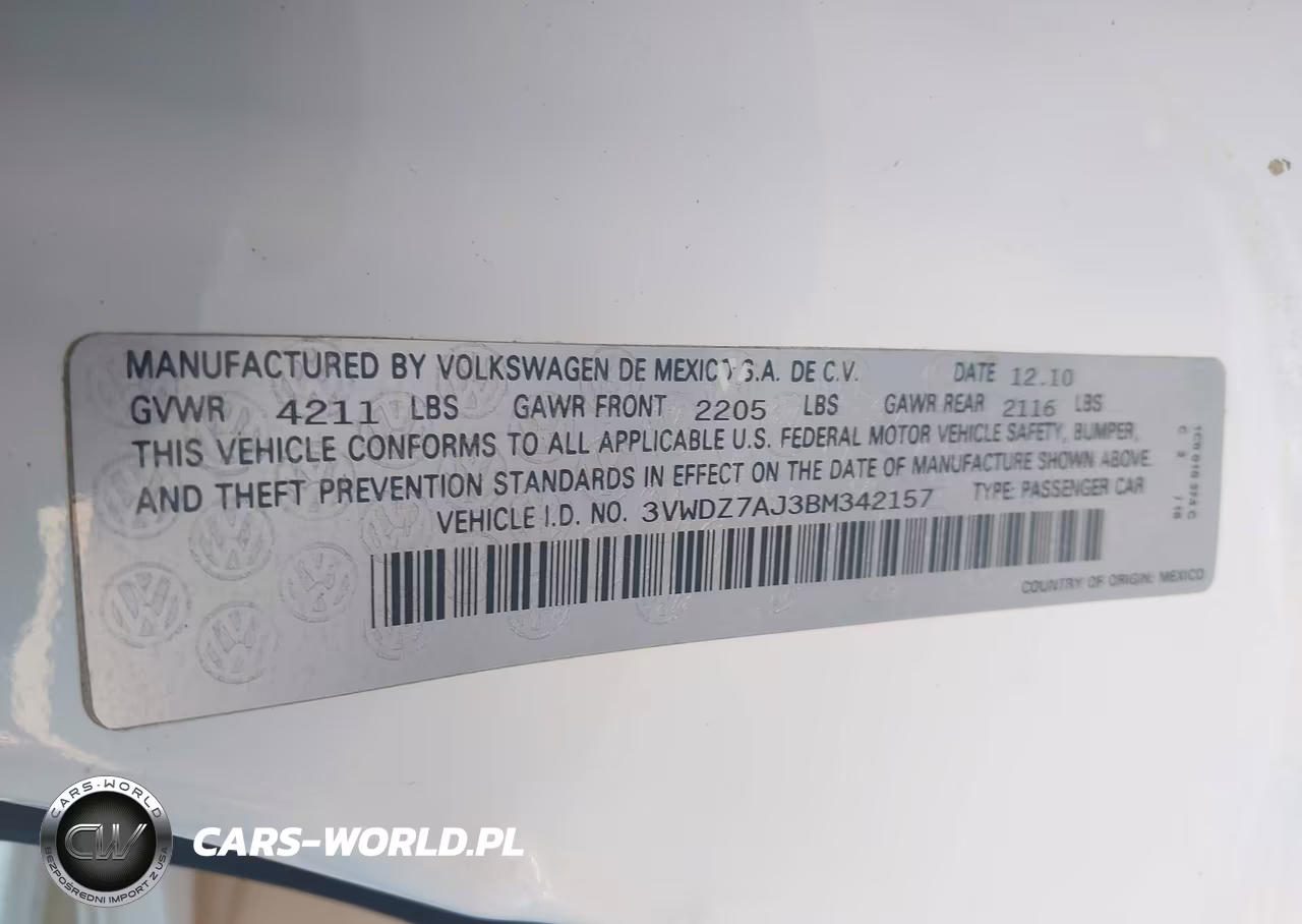 2011 Volkswagen Jetta 2.5L Se VIN:3VWDZ7AJ3BM342157 - 9