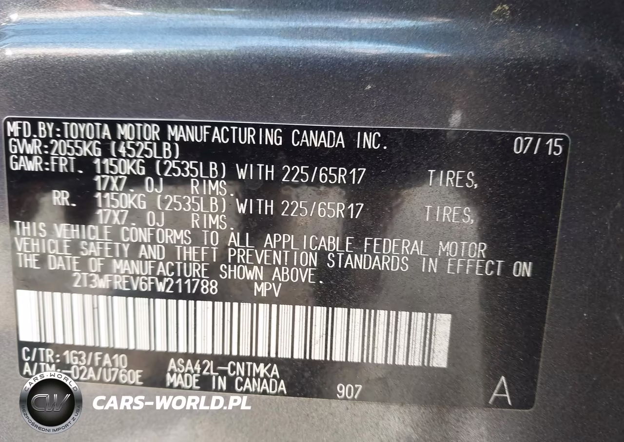 2015 Toyota Rav4 Xle VIN:2T3WFREV6FW211788 - 9