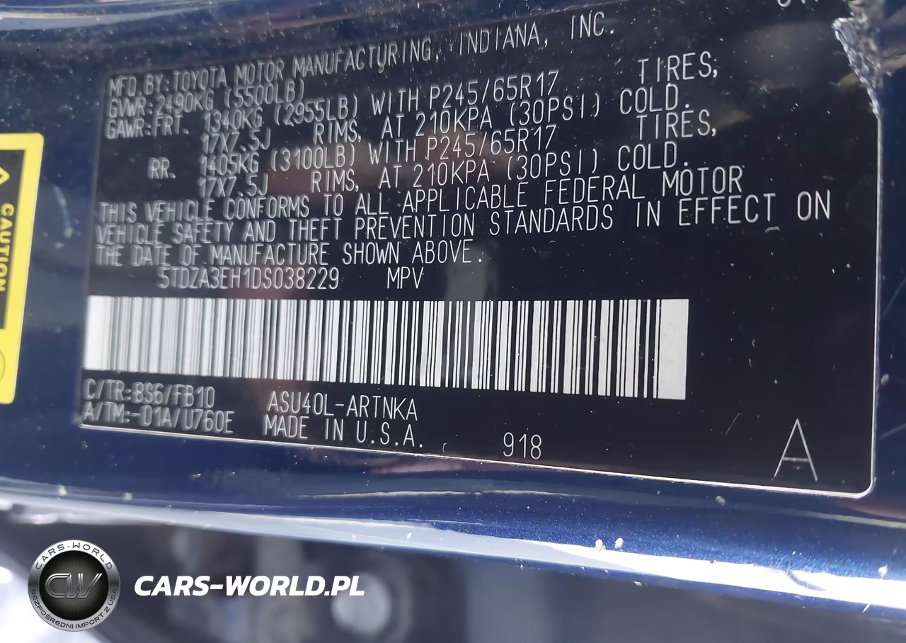 2013 Toyota Highlander VIN:5TDZA3EH1DS038229 - 9