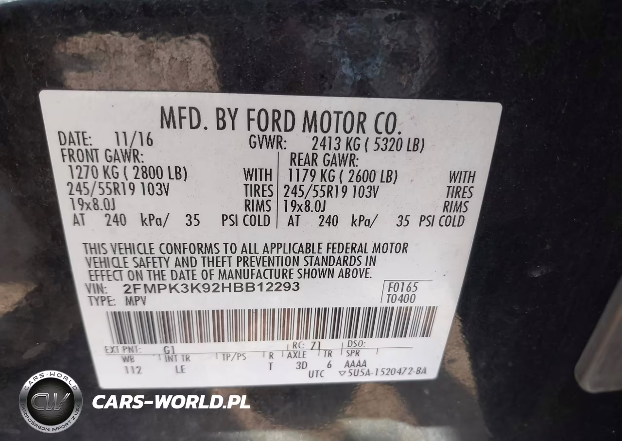 2017 Ford Edge Titanium VIN:2FMPK3K92HBB12293 - 9