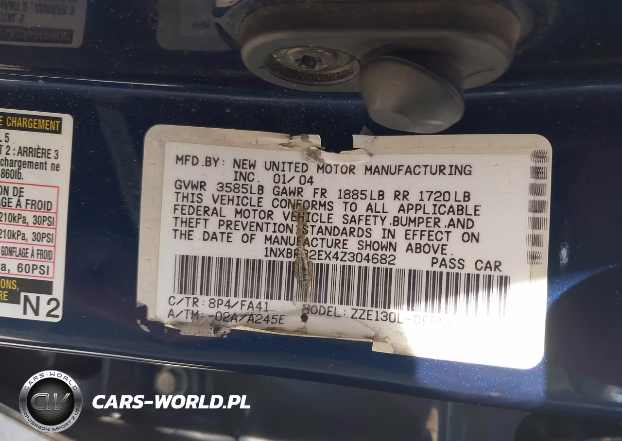 2004 Toyota Corolla Le VIN:1NXBR32EX4Z304682 - 9