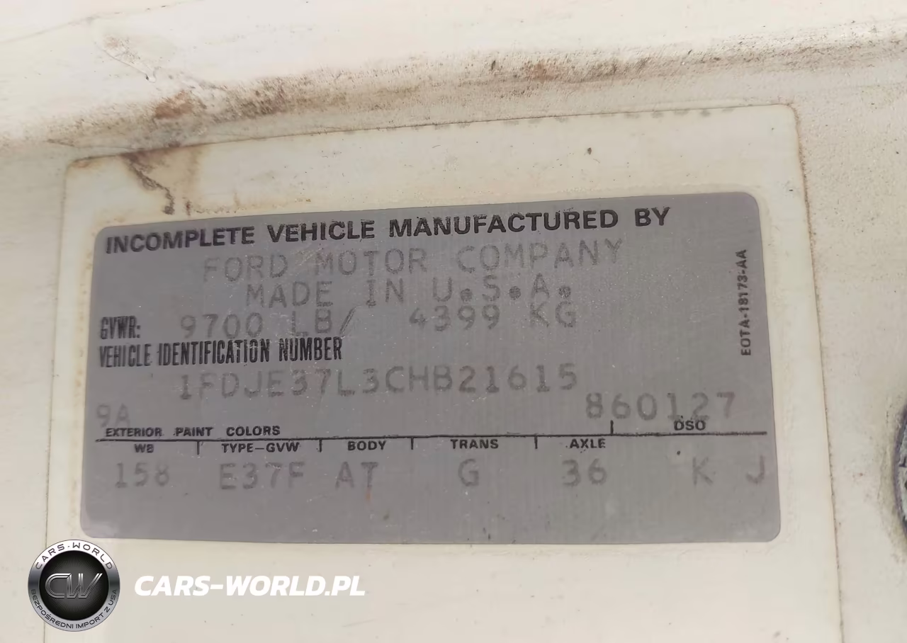 1982 Ford Econoline E350 Cutaway Van VIN:1FDJE37L3CHB21615 - 8