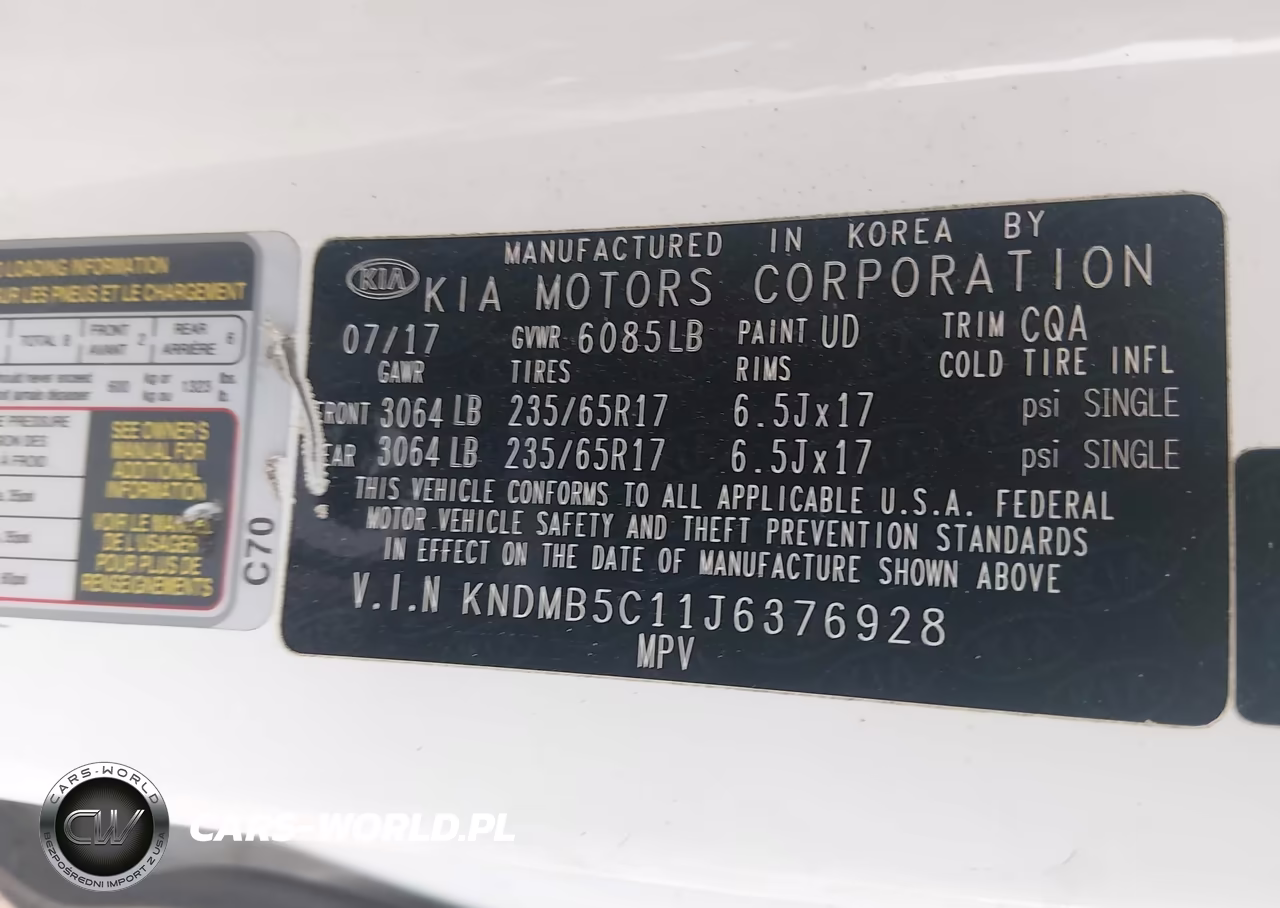 2018 Kia Sedona Lx VIN:KNDMB5C11J6376928 - 9