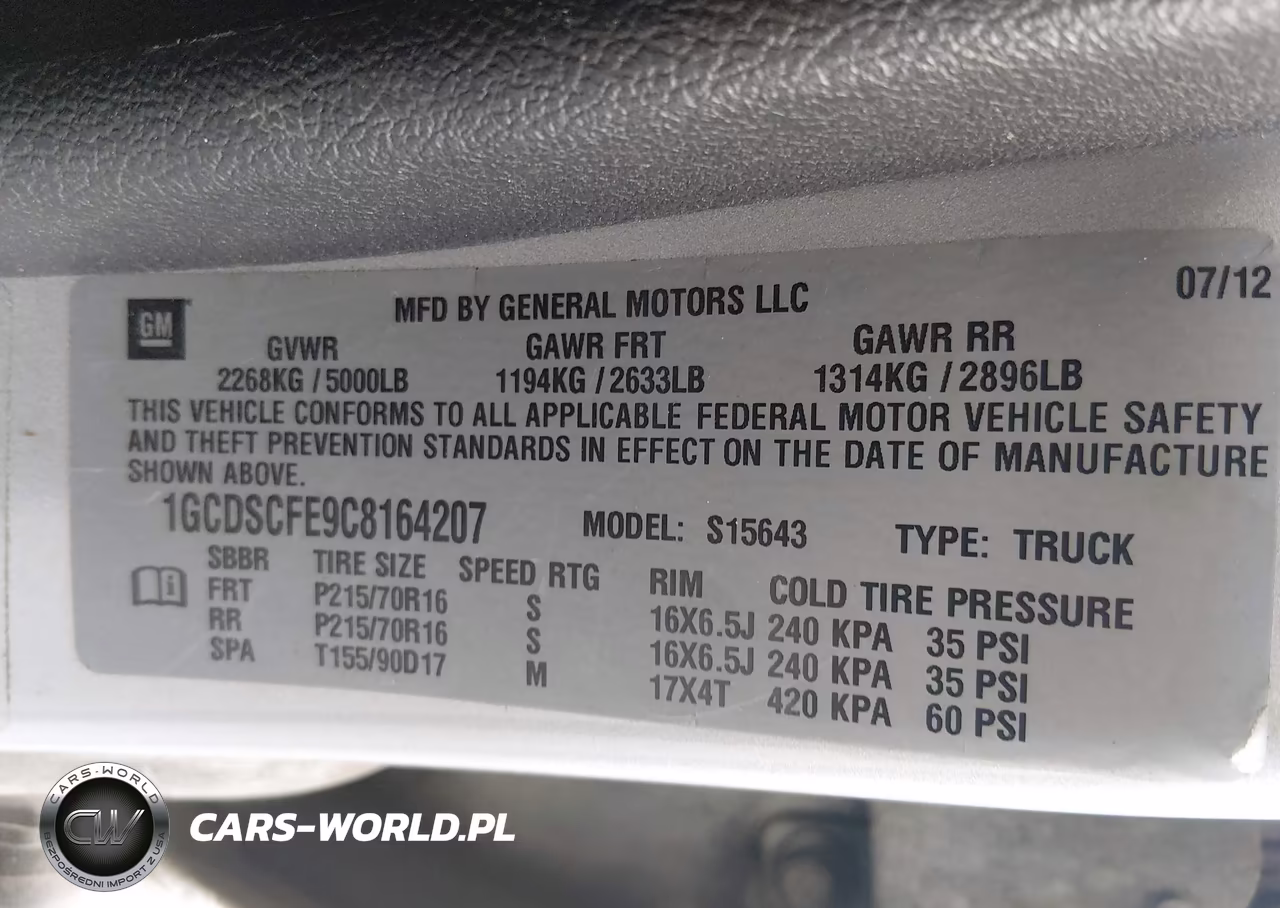 2012 Chevrolet Colorado Lt W-1Lt VIN:1GCDSCFE9C8164207 - 9