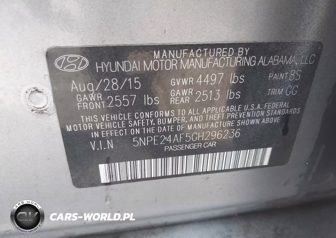 2016 Hyundai Sonata Se VIN:5NPE24AF5GH296236 - 9