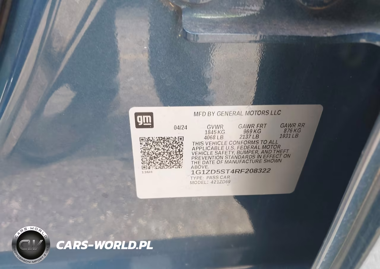 2024 Chevrolet Malibu Fwd 1Lt VIN:1G1ZD5ST4RF208322 - 9