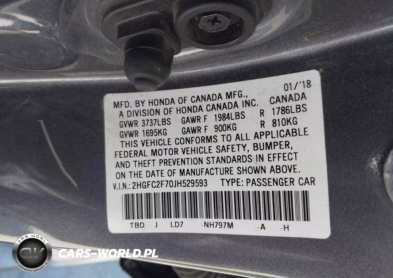 2018 Honda Civic Ex VIN:2HGFC2F70JH529593 - 9
