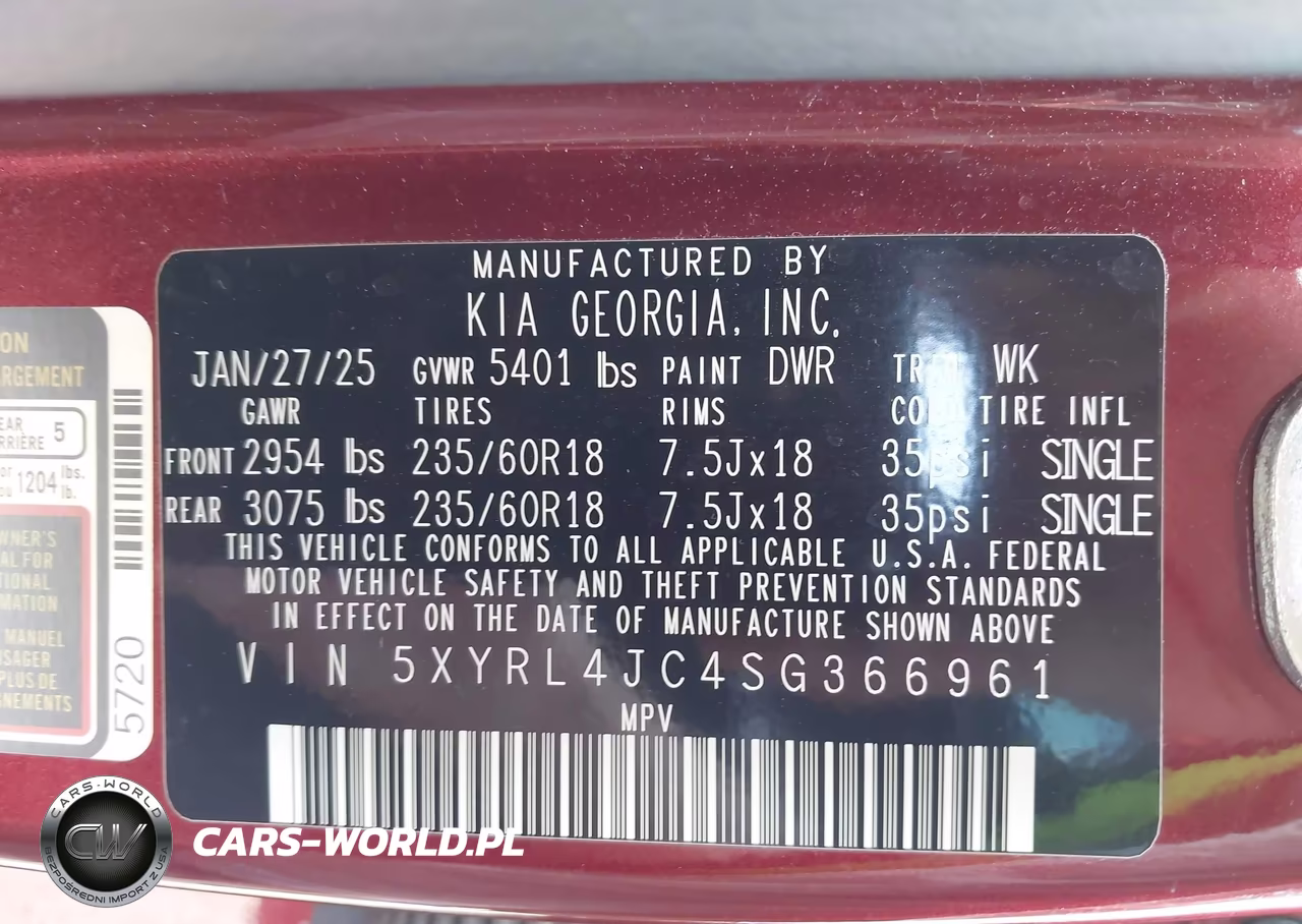 2025 Kia Sorento S VIN:5XYRL4JC4SG366961 - 9