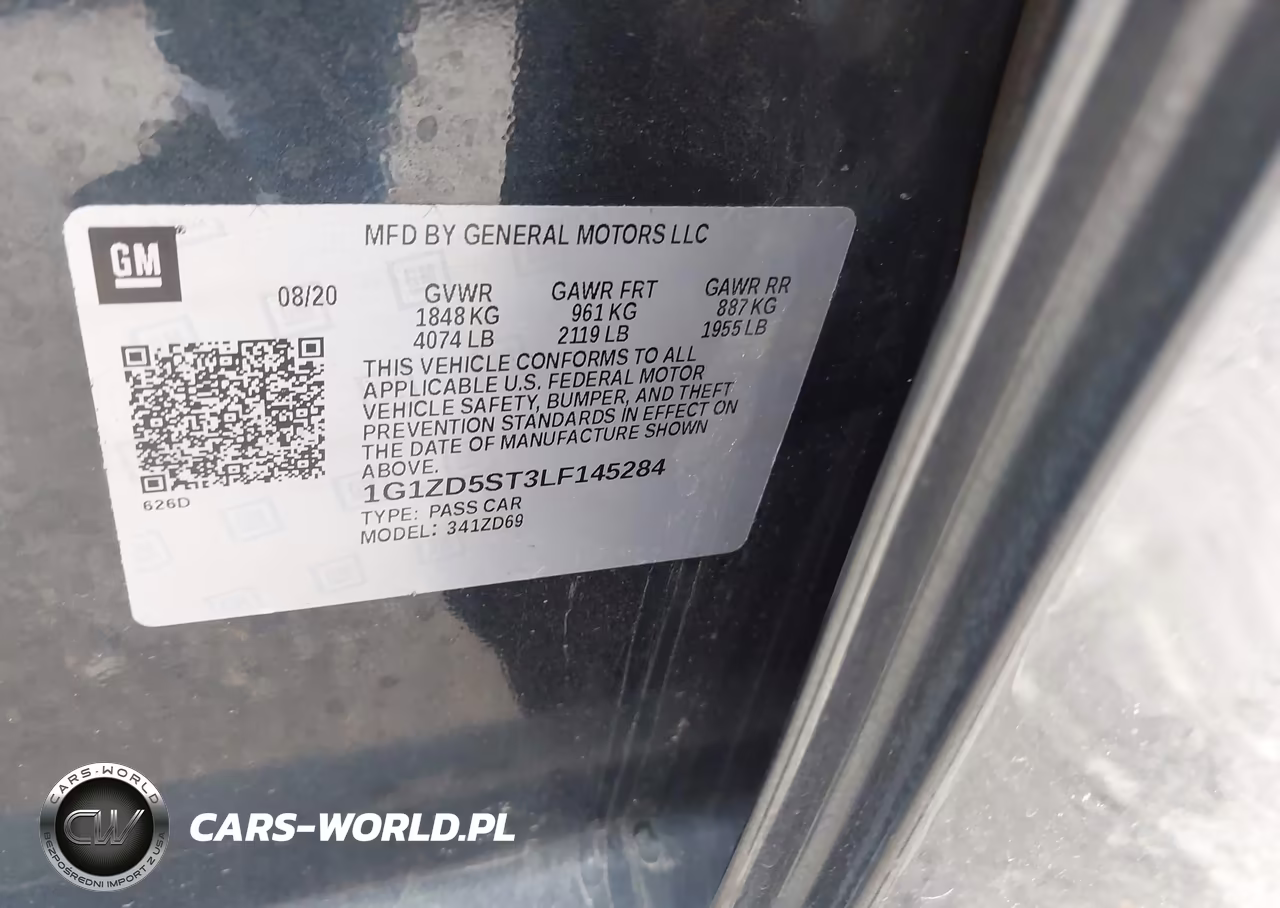 2020 Chevrolet Malibu Fwd Lt VIN:1G1ZD5ST3LF145284 - 9