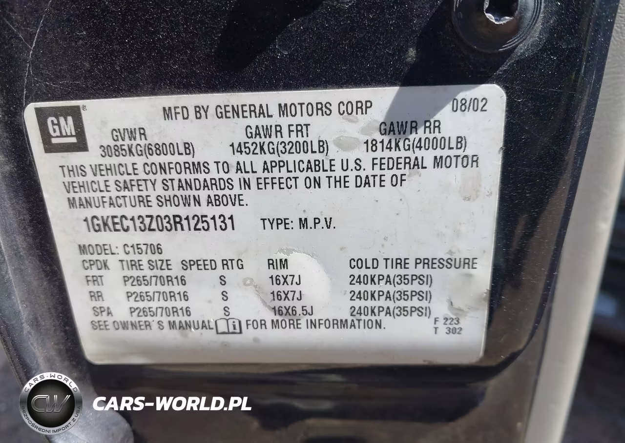 2003 GMC Yukon Slt VIN:1GKEC13Z03R125131 - 9