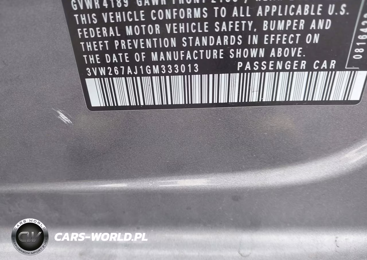 2016 Volkswagen Jetta 1.4T S VIN:3VW267AJ1GM333013 - 9