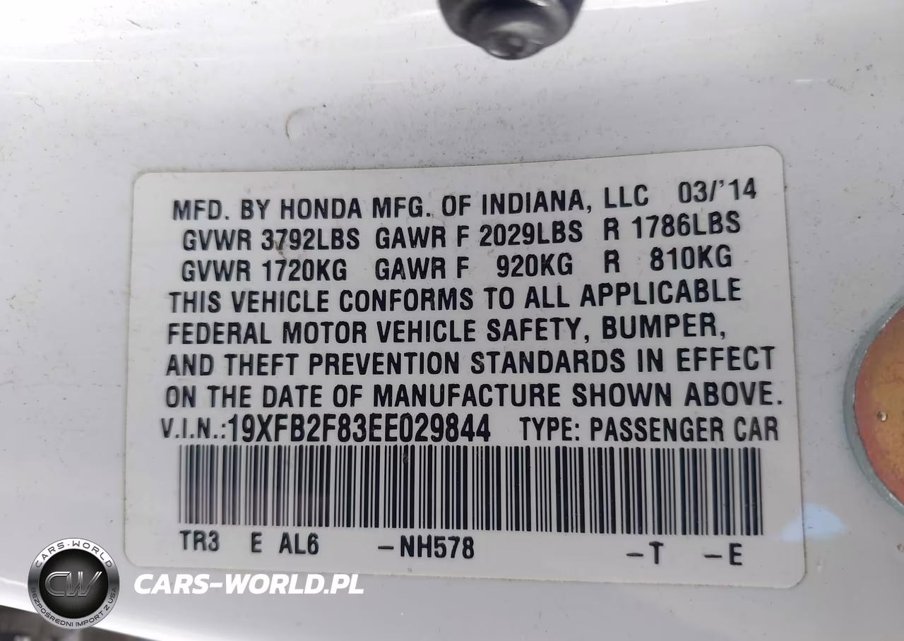 2014 Honda Civic Ex VIN:19XFB2F83EE029844 - 9