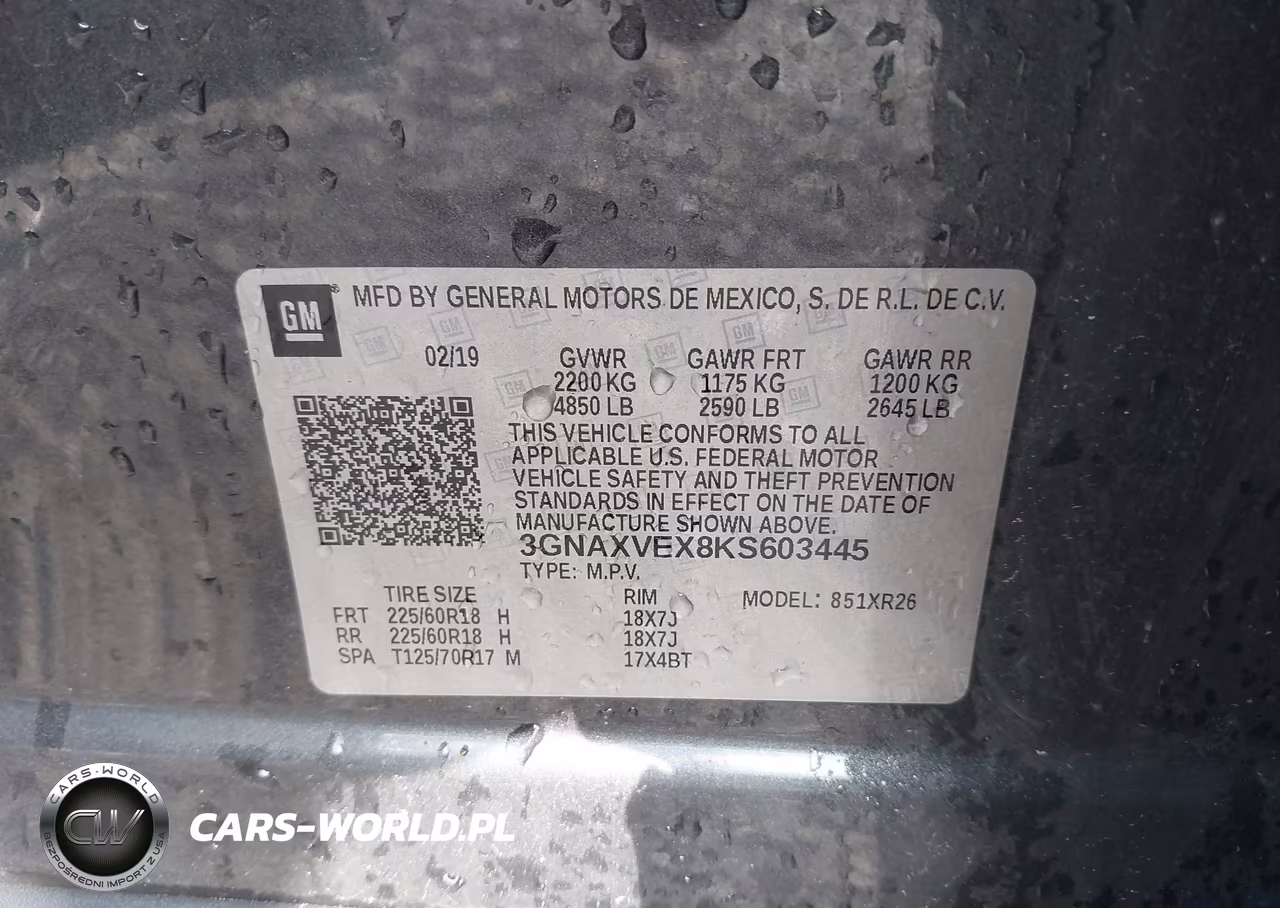 2019 Chevrolet Equinox Lt VIN:3GNAXVEX8KS603445 - 9