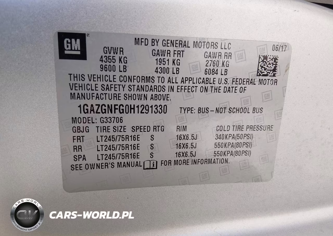 2017 Chevrolet Express 3500 Ls VIN:1GAZGNFG0H1291330 - 9