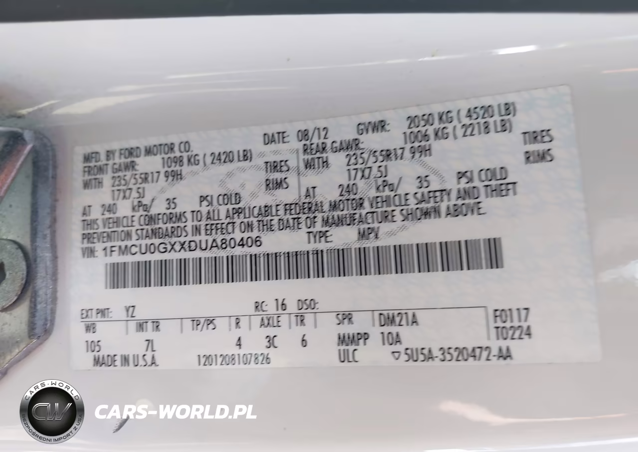 2013 Ford Escape Se VIN:1FMCU0GXXDUA80406 - 9