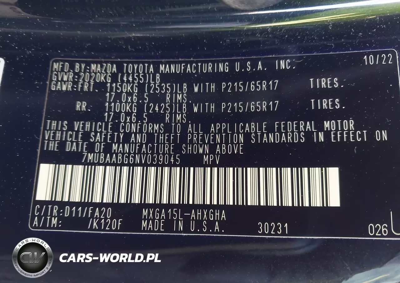 2022 Toyota Corolla Cross Le VIN:7MUBAABG6NV039045 - 9