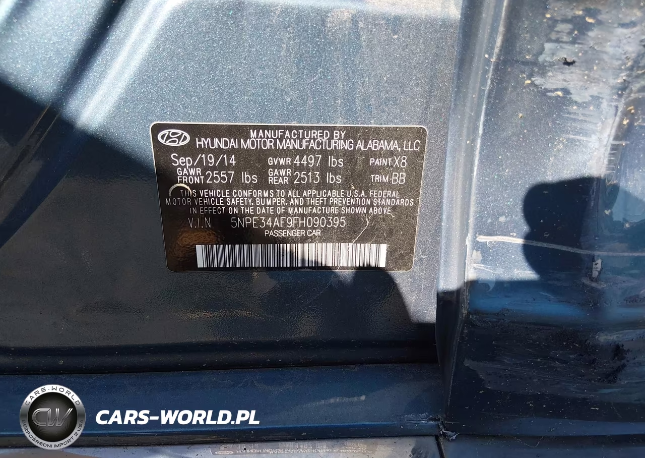 2015 Hyundai Sonata Limited VIN:5NPE34AF9FH090395 - 9