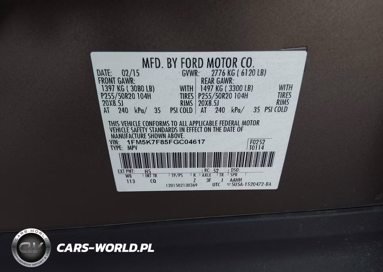 2015 Ford Explorer Limited VIN:1FM5K7F85FGC04617 - 9
