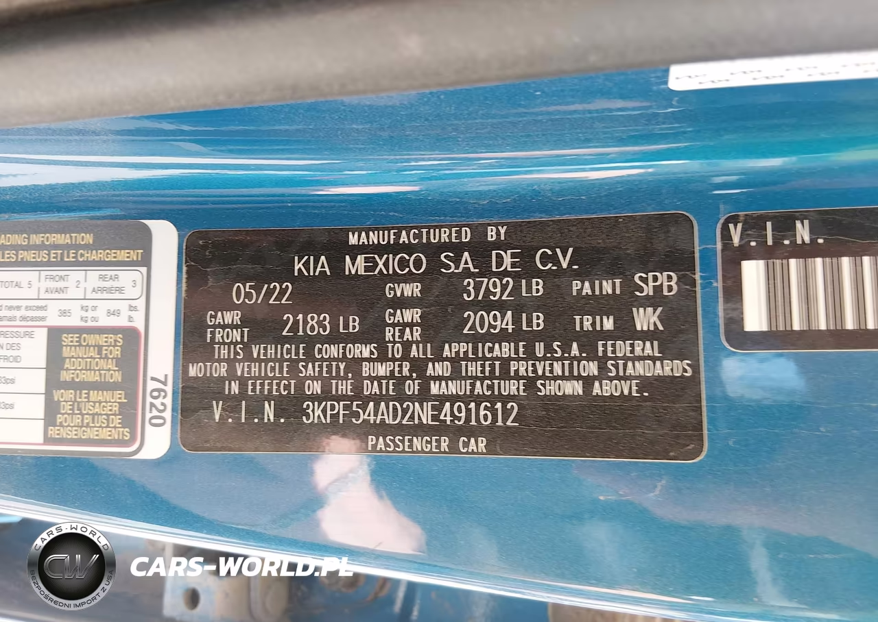 2022 Kia Forte Gt-Line VIN:3KPF54AD2NE491612 - 9