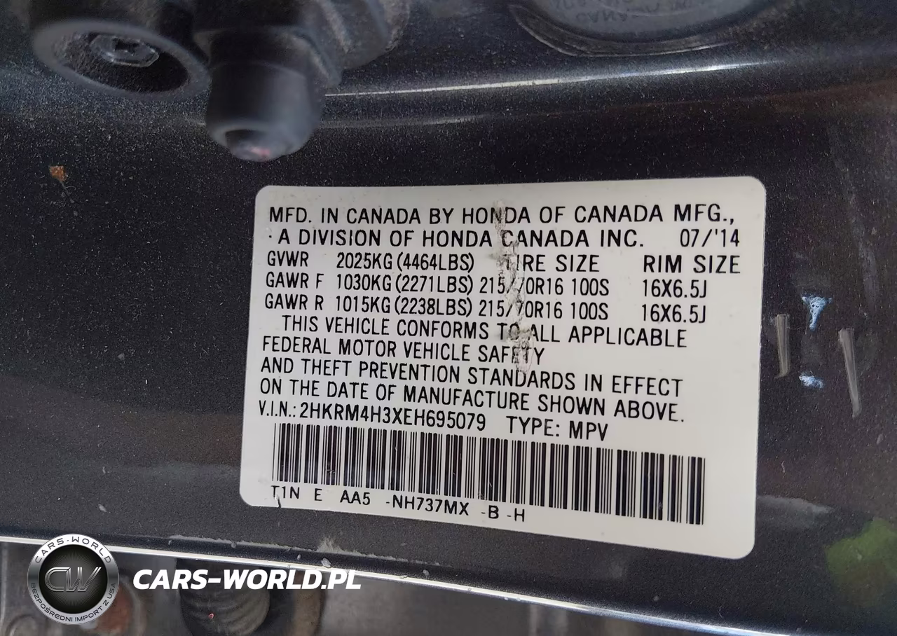 2014 Honda Cr-V Lx VIN:2HKRM4H3XEH695079 - 9