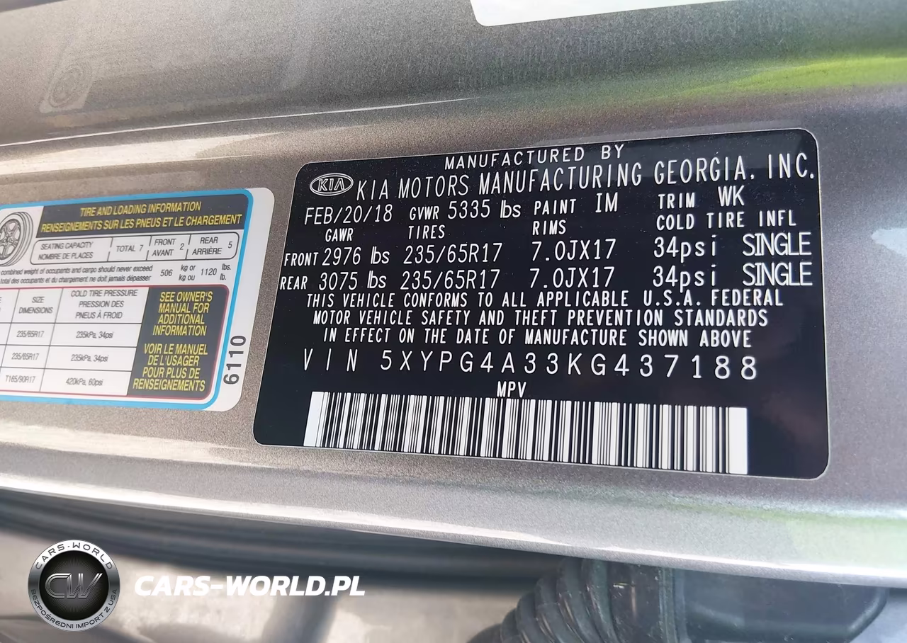 2019 Kia Sorento 2.4L Lx VIN:5XYPG4A33KG437188 - 9