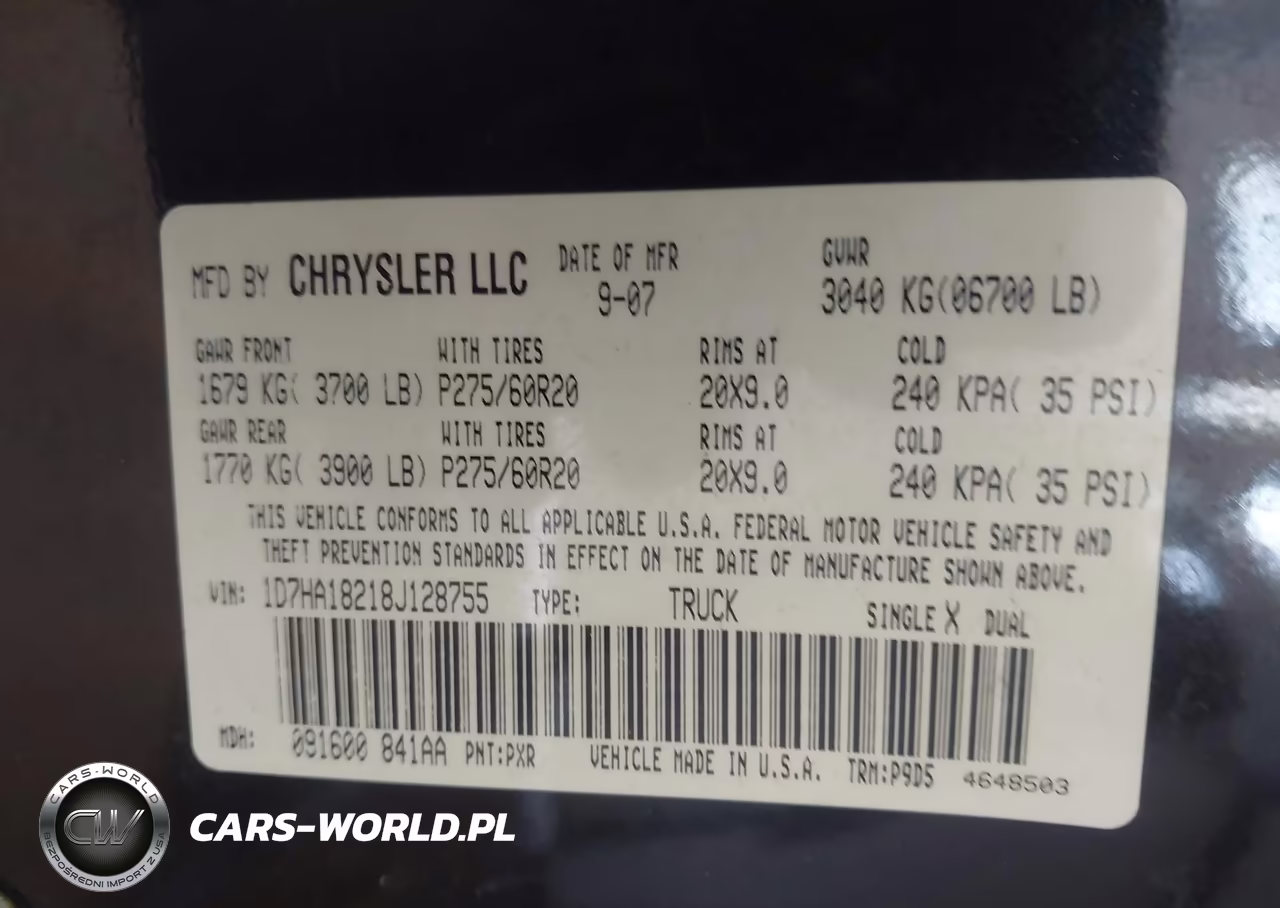 2008 Dodge Ram 1500 Slt VIN:1D7HA18218J128755 - 9