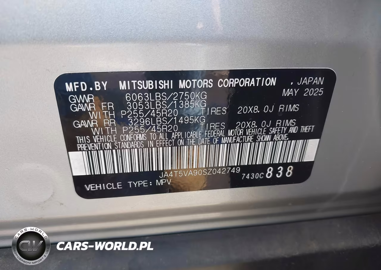 2025 Mitsubishi Outlander Phev Se S-Awc VIN:JA4T5VA90SZ042749 - 9