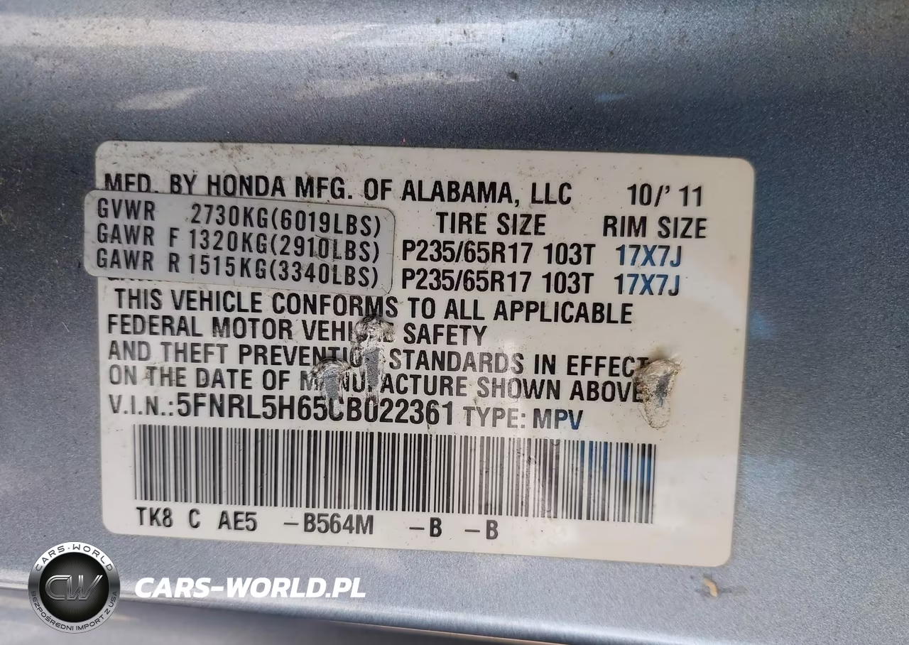 2012 Honda Odyssey Ex-L VIN:5FNRL5H65CB022361 - 9