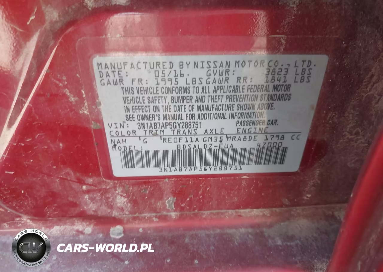 2016 Nissan Sentra Sv VIN:3N1AB7AP5GY288751 - 9