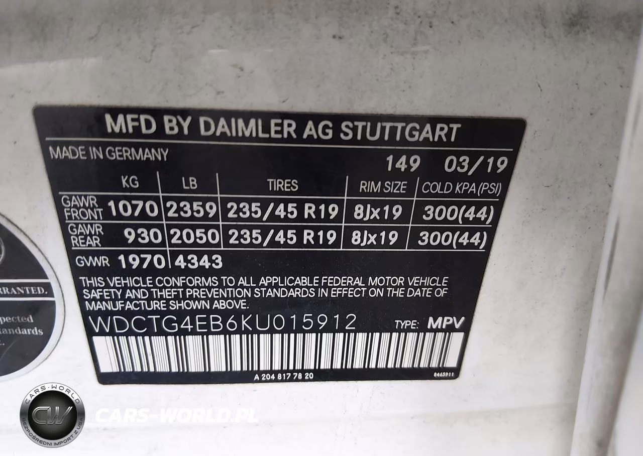 2019 Mercedes-Benz Gla 250 VIN:WDCTG4EB6KU015912 - 9