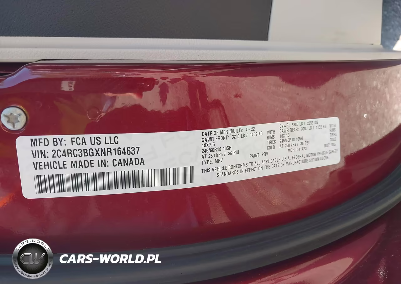 2022 Chrysler Pacifica Touring L Awd VIN:2C4RC3BGXNR164637 - 9