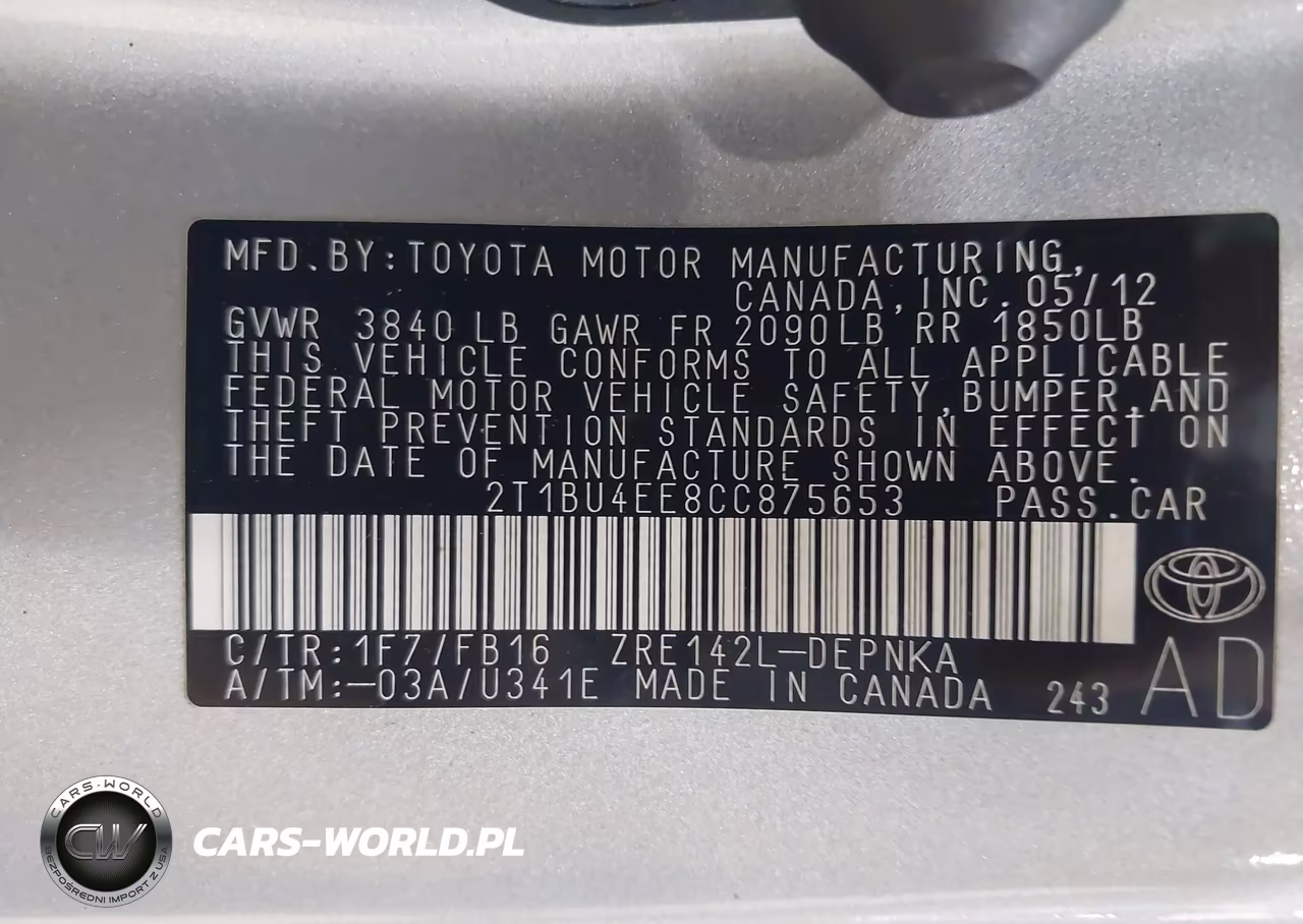 2012 Toyota Corolla Le VIN:2T1BU4EE8CC875653 - 9