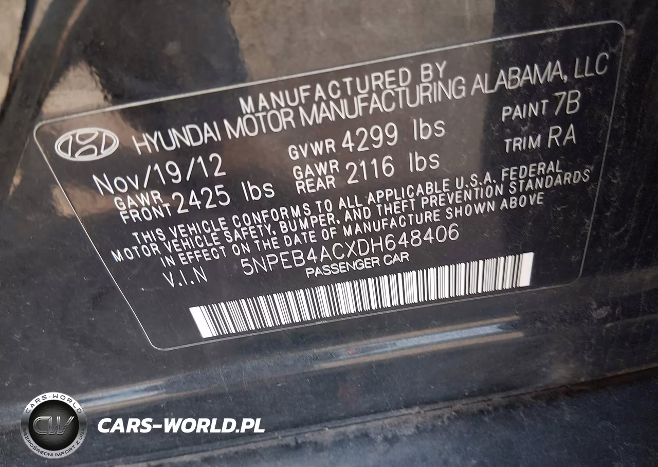 2013 Hyundai Sonata Gls VIN:5NPEB4ACXDH648406 - 9