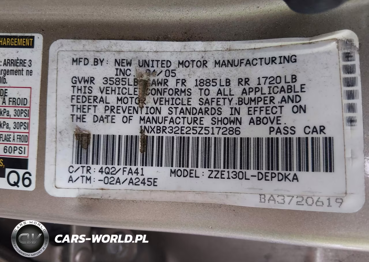 2005 Toyota Corolla Ce VIN:1NXBR32E25Z517286 - 9