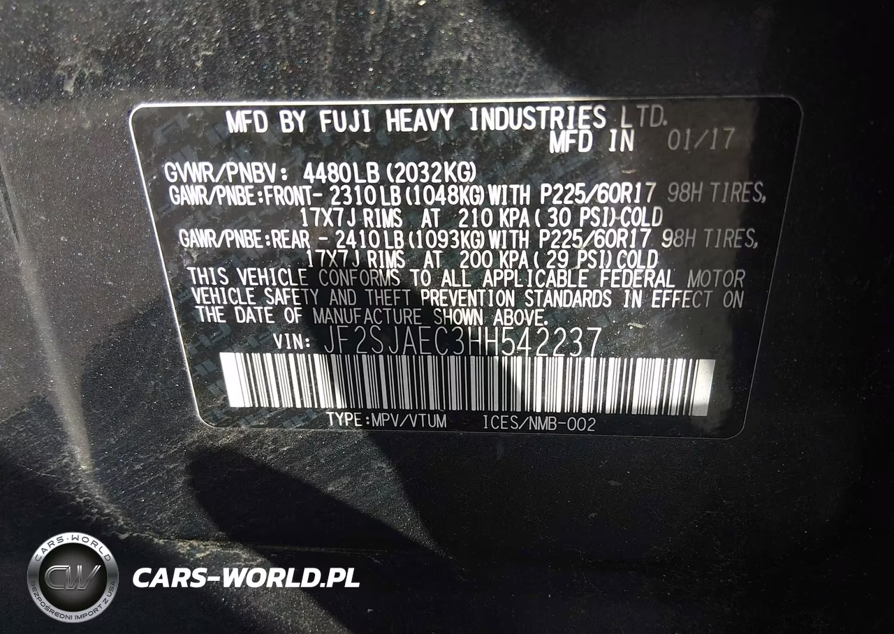2017 Subaru Forester 2.5I Premium VIN:JF2SJAEC3HH542237 - 9