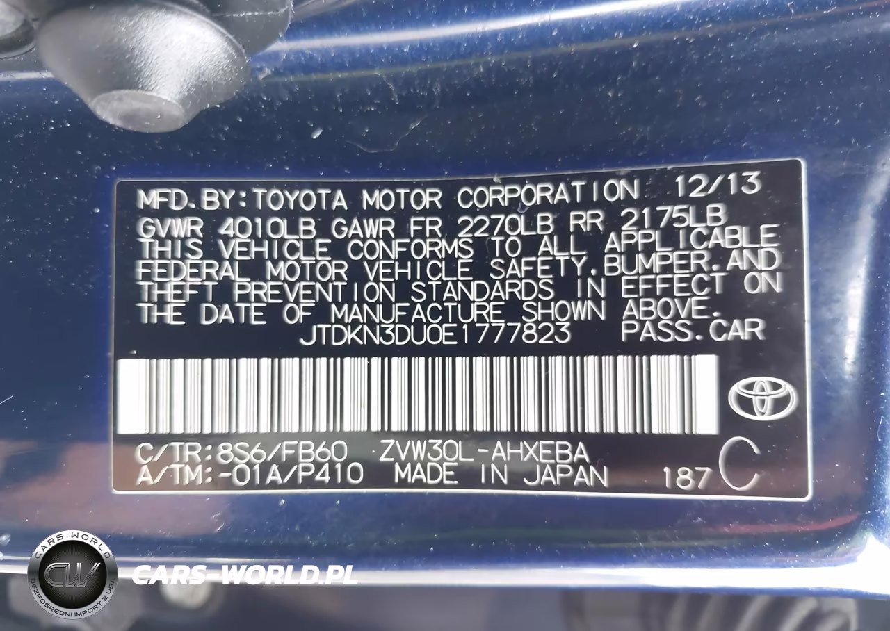 2014 Toyota Prius Two VIN:JTDKN3DU0E1777823 - 9
