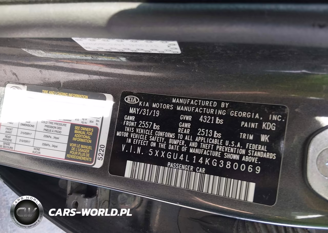 2019 Kia Optima Ex VIN:5XXGU4L14KG380069 - 9