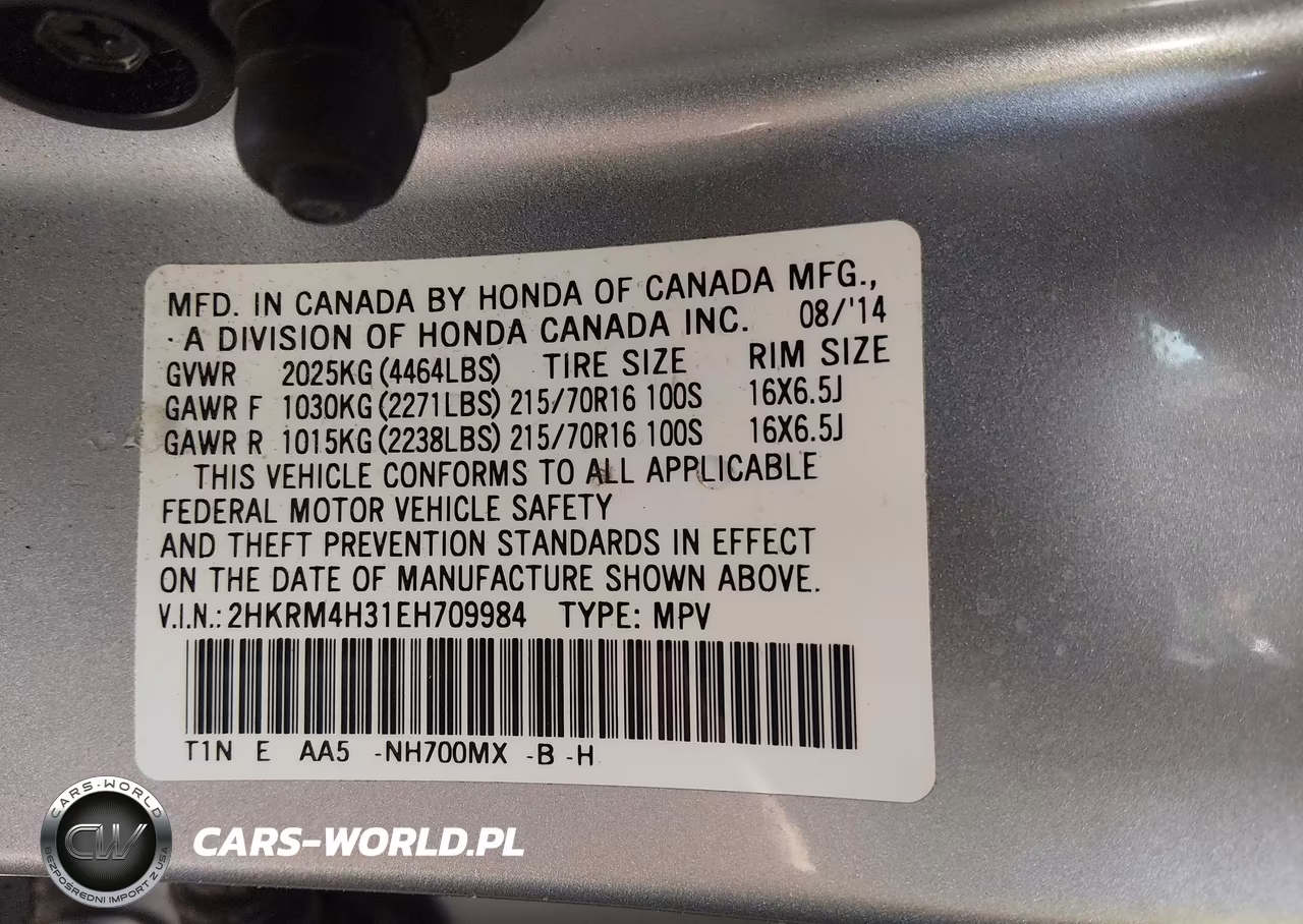 2014 Honda Cr-V Lx VIN:2HKRM4H31EH709984 - 9