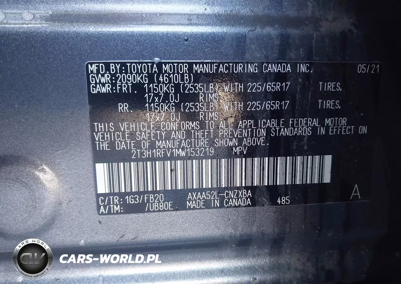 2021 Toyota Rav4 Le VIN:2T3H1RFV1MW153219 - 9