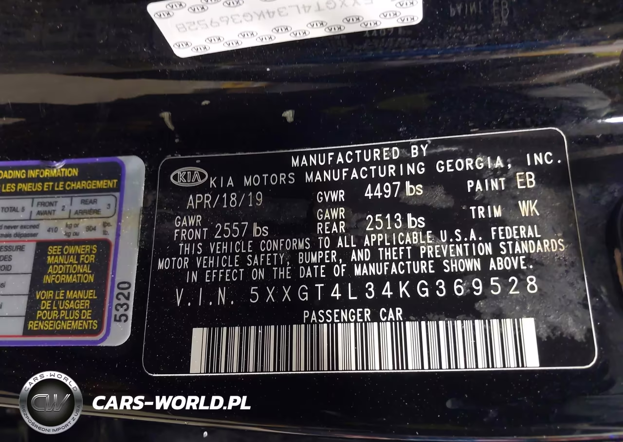 2019 Kia Optima S VIN:5XXGT4L34KG369528 - 9