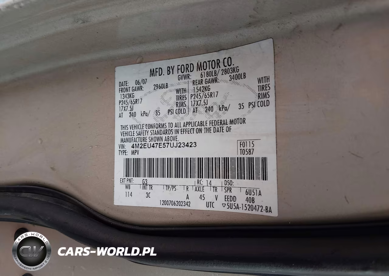 2007 Mercury Mountaineer VIN:4M2EU47E57UJ23423 - 9