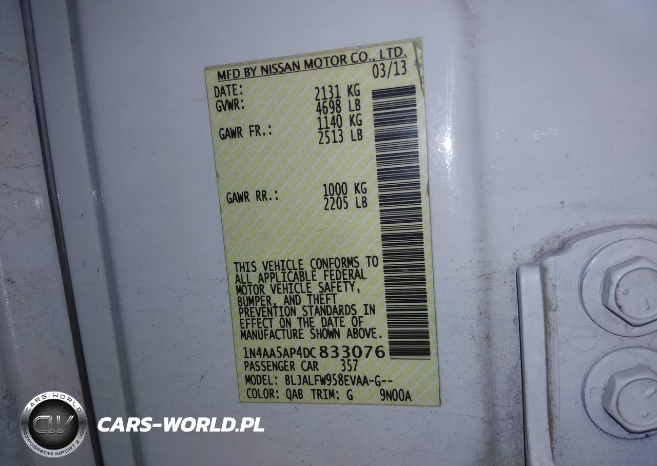 2013 Nissan Maxima 3.5 Sv VIN:1N4AA5AP4DC833076 - 9