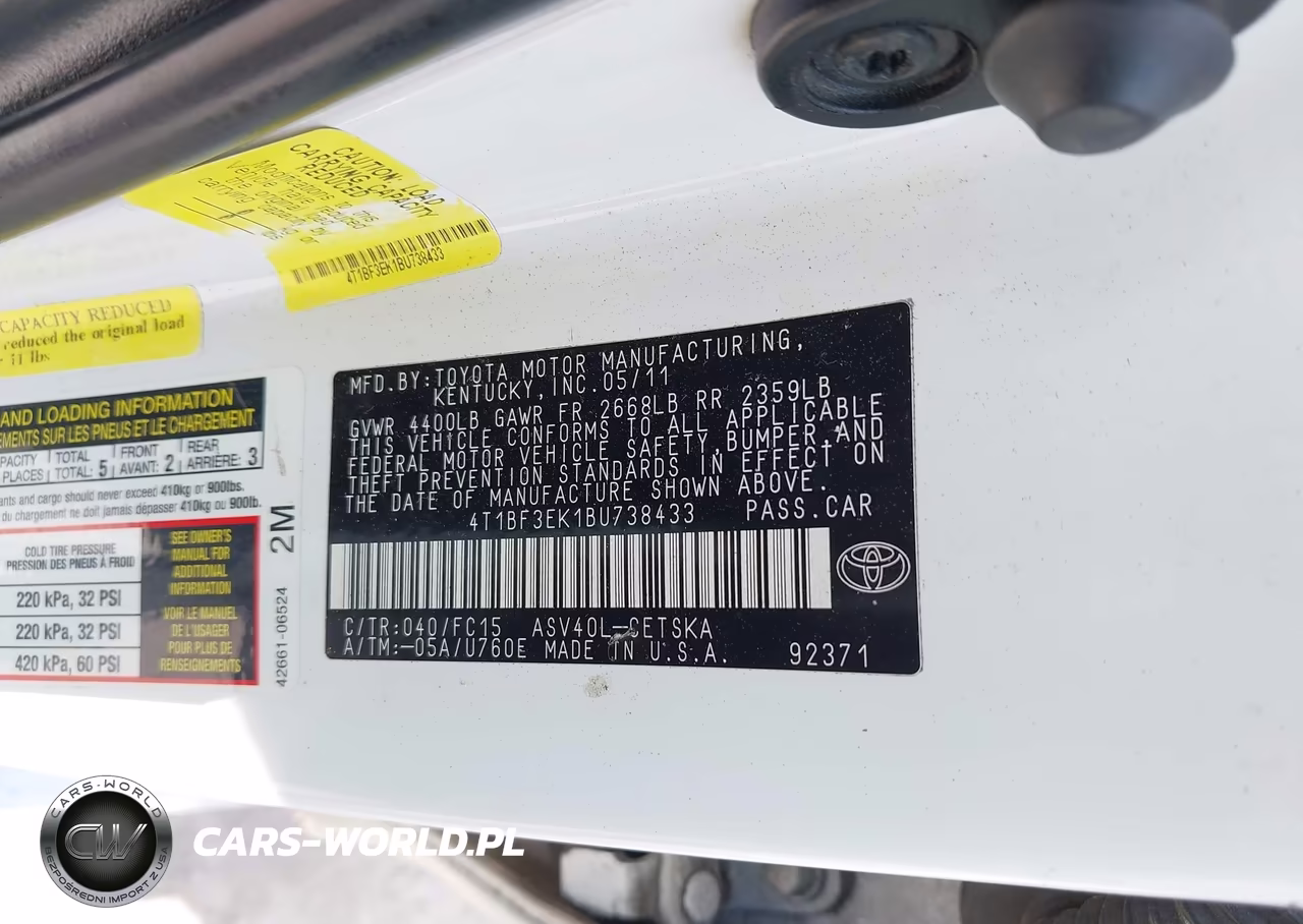2011 Toyota Camry Se VIN:4T1BF3EK1BU738433 - 9