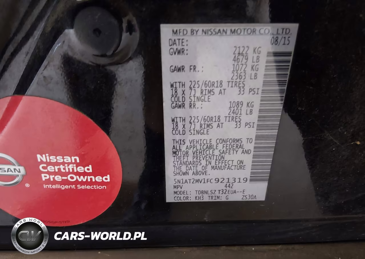 2015 Nissan Rogue Sl VIN:5N1AT2MV1FC921319 - 9